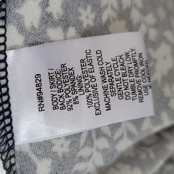 Derek Heart XL Empire‎ Waist Black White Floral Crochet Handkerchief Midi Dress - Picture 12 of 13